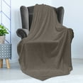 thumbnail image 4 of Retro Soft Flannel Fleece Throw Blanket, Simplistic Continuous Polka Dots with Halftone Inspired Earthy Tones, Cozy Plush for Indoor and Outdoor Use, 70" x 90", Dark Taupe and Champagne, by Ambesonne, 4 of 5