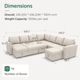 thumbnail image 2 of Marrber U-Shaped Sectional Sofa with Pull Out Bed and Storage, Modern Convertible Sleeper Sectional for Living Room, Apartment, Includes 2 Chaise Lounges, Beige Linen Fabric, 2 of 8