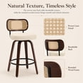 thumbnail image 4 of SESSLIFE Swivel Bar Stools Set of 2, 25.6" Counter Height Barstools with Beige PU Leather, Curved Backrest & Footrest, Mid-Century Modern Kitchen Stools for Kitchen Island, 4 of 8