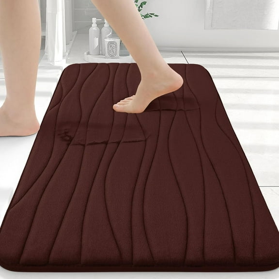 Memory Foam Bathroom Rug Mat 24x16,Extra Soft and Absorbent Bath Mats,Non-Slip and Machine Washable Bath Rugs for Bathroom Floor,Tub and Shower