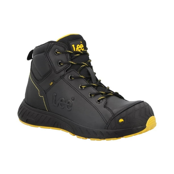 Botas Hombre Lee Piel Durable Resistente Ajustable Cordones Comodo Suela Anti Derrapante negro 28.5