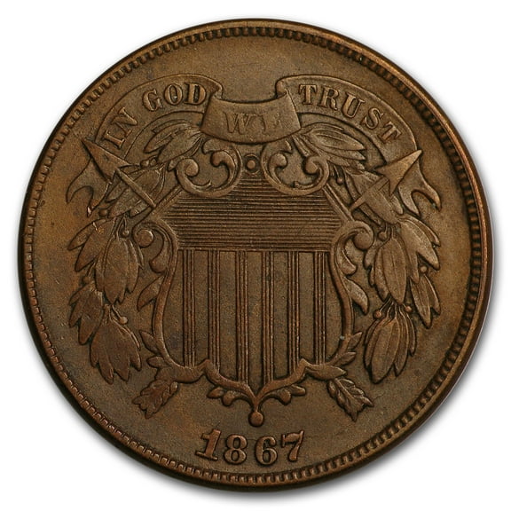 1867 Two Cent Piece XF