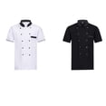 thumbnail image 2 of Dalazy Chef Uniforms Men Short Sleeve Chef Coat Breathable Double Breasted Working Restaurant Hotel Kitchen Cooking Clothes Black XL, 2 of 6