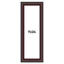 7x24 Frame Brown Round Mahogany Solid Wood Picture Frame | 1.625 Inch Moulding Width | with UV