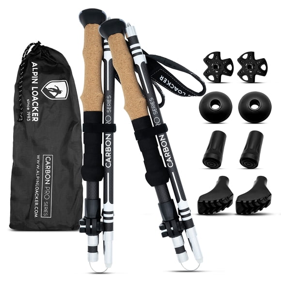 Bastones de trekking ALPIN LOACKER plegables de fibra de carbono