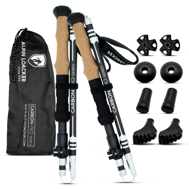 Bastones de trekking ALPIN LOACKER plegables de fibra de carbono
