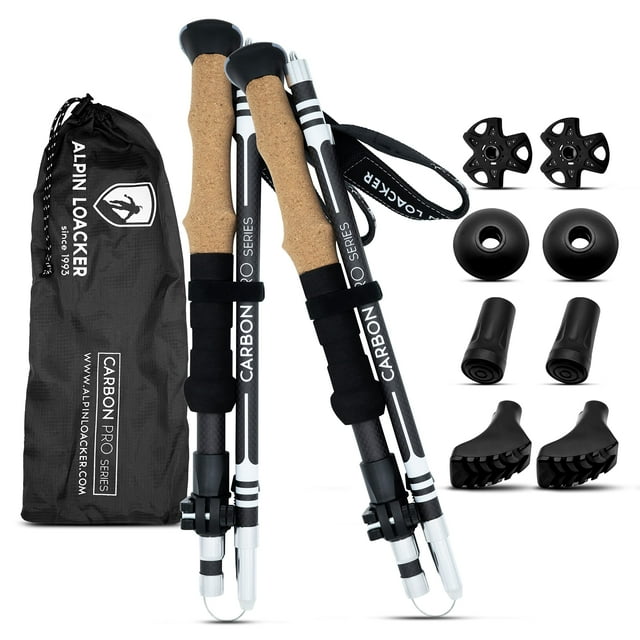 Bastones de trekking ALPIN LOACKER plegables de fibra de carbono