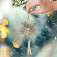 2024 Christmas Snowflakes Ornaments Beads With Rope Wooden Tree Hanging