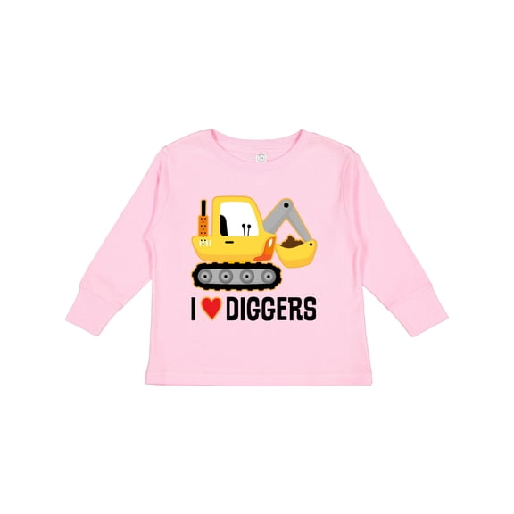 Inktastic Construction Truck I Love Diggers Boys or Girls Long Sleeve Toddler T-Shirt