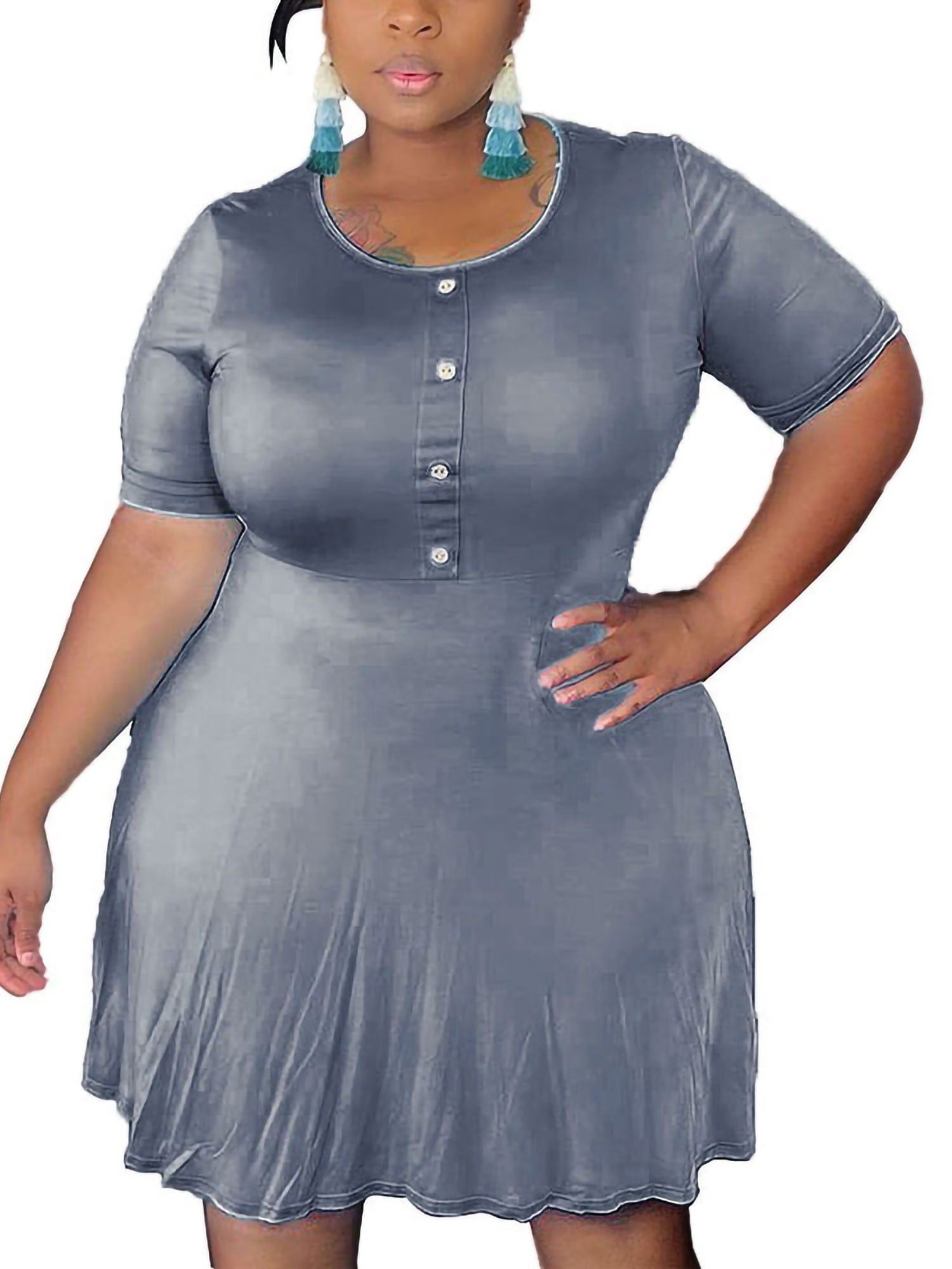 solid color a line dress