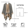 thumbnail image 7 of ASTARIN Winter Women's Cotton Shawl Wrap Poncho Ruana Cape, Cardigan Sweater Open-Front for Spring Fall Winter,Gray&Camel, 7 of 7