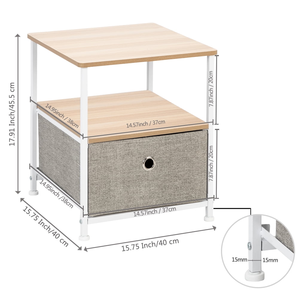 Lowestbest 1-Drawer Nightstand Shelf Storage- Double Layer Bedside Furniture for Home, Bedroom, Office Lowestbest 1-Drawer Nightstand Shelf Storage- Double Layer Bedside Furniture for Home, Bedroom, Office