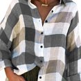 thumbnail image 1 of Guardurnaity Blusa de mujer de manga larga de color suelta Top Block camisa a cuadros Casual Loose Top ropa de otoño Prendas para la parte del cuerpo Gris SG Guardurnaity AP003725-14, 1 of 6