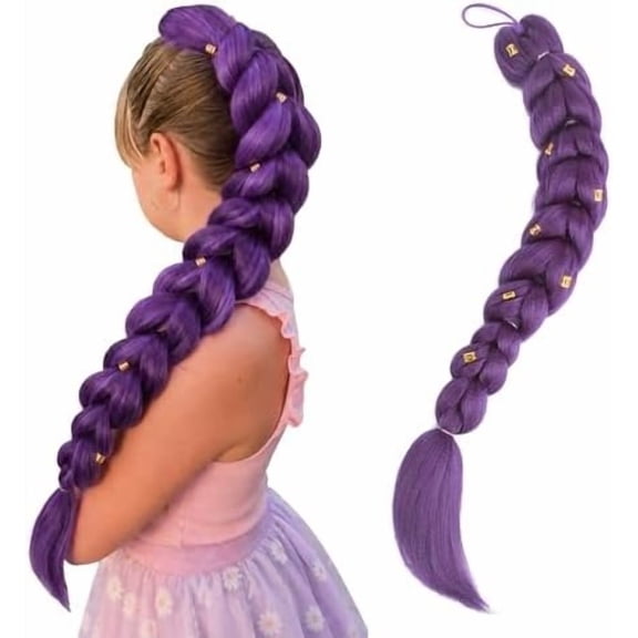 Braided Ponytail Pre-Braided Synthetic Hair 22Inch Easy Tie-