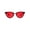 Red, variant on Womens Pimp Color Cat Eye Thin Horn Rim Plastic Sunglasses Blue
