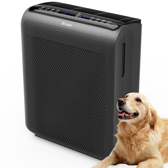 Purificador de aire AROEVE MK07 para habitación grande de 140 m² con sensores negro