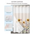 thumbnail image 4 of No Hook Shower Curtain with Snap-in Liner, Sunflower Waterproof Fabric Bathroom Curtains, Vintage Spring Floral Summer Botanical Bath Curtains & Mesh Top Window Stand Up Stall Stall 48"x72", 4 of 9