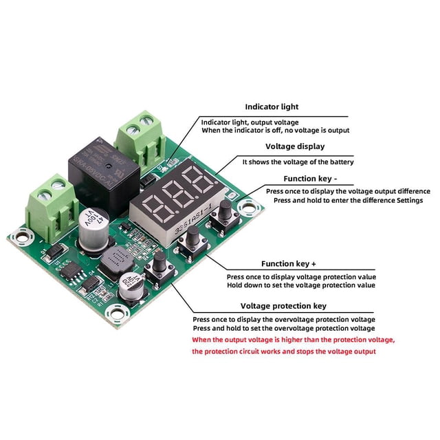 Placa de protección de batería DC6V-80V Módulo de protección de voltaje de CC de batería Salida de CC Sywqhk Para estrenar