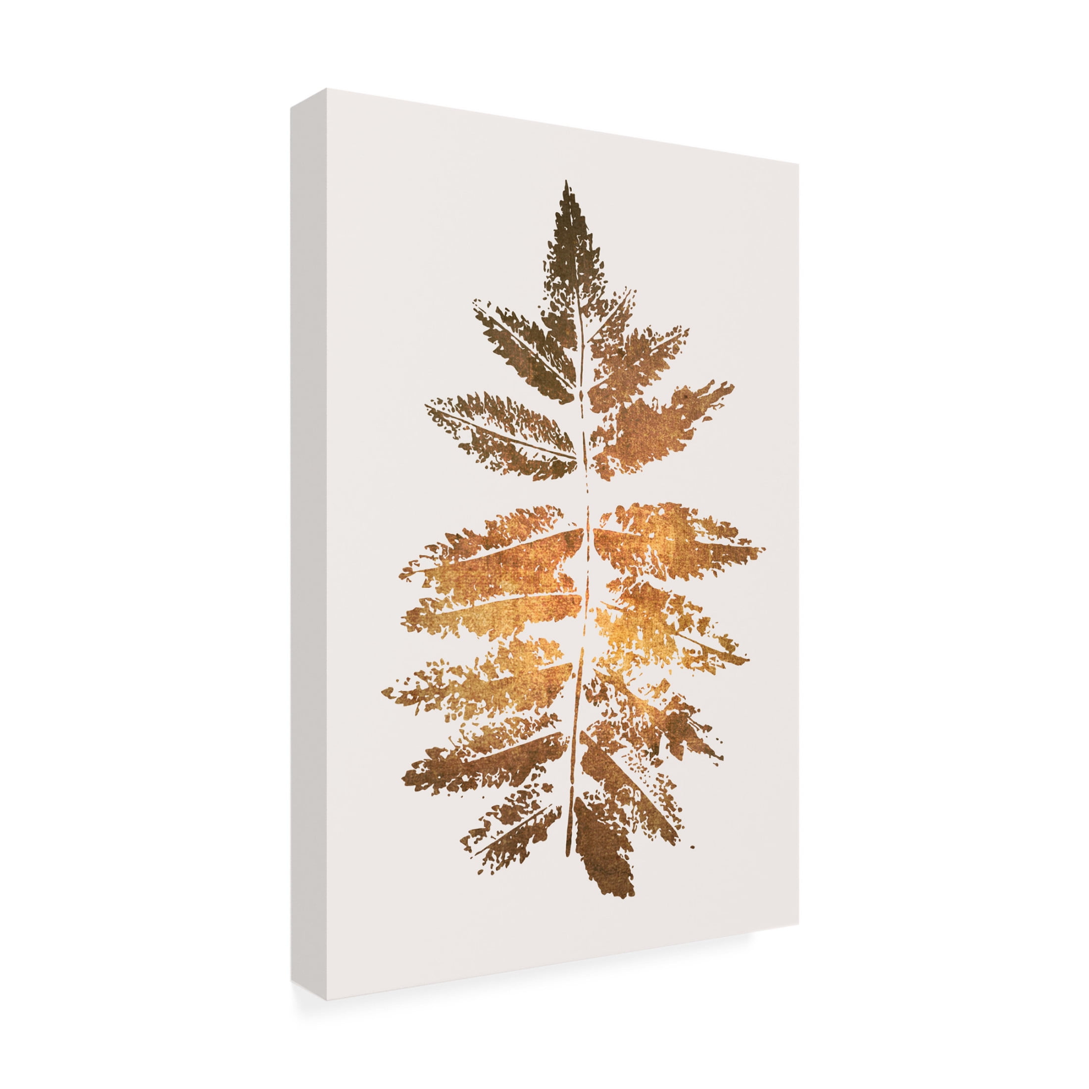 Trademark Fine Art Kubistika Oak Leaf Print Gold Canvas Wall Art