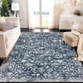 thumbnail image 2 of HOMERRY 5' x 7' Area Rug for Living Room Boho Vintage Rug Non Slip Throw Rugs Floral Bedroom Rug, Blue, 2 of 5