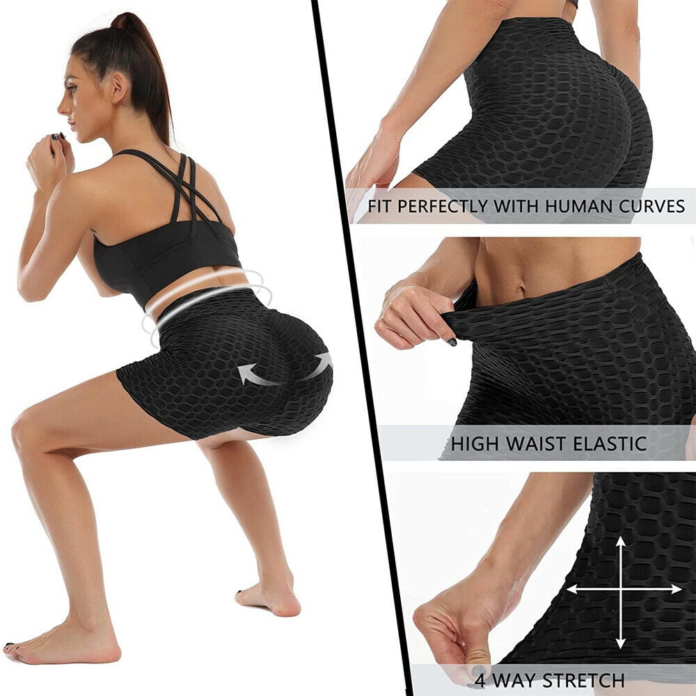 JUEDQYUN Tiktok Leggings Short Butt Lift Yoga Workout Shorts High Waist  Scrunch Textured Shorts Hot Pants S : : Fashion
