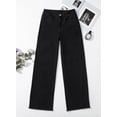 thumbnail image 6 of Women's Wide Leg Jeans High Waisted Strechy Raw Hem Denim Pants, 6 of 18