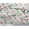 thumbnail image 2 of Soimoi Moss Georgette Fabric Mermaid & Starfish Ocean Print Fabric by The Yard 42 Inch Wide, 2 of 3