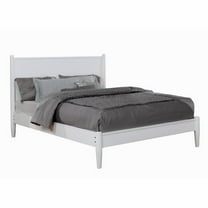 Benjara Wooden California King Size Bed with Panel Headboard, White