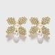 thumbnail image 1 of French high-end niche retro flower pearl earrings pearl small pendant earrings, 1 of 2