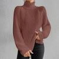 PEONAVET Chandail Col Roulé pour Femmes Mode Manches Longues Chandail Col Roulé Décontracté