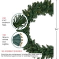 thumbnail image 3 of Northlight 36" Prelit LED Lights Buffalo Fir Artificial Christmas Wreath - Warm White Lights, 3 of 6