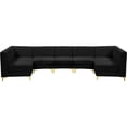 thumbnail image 1 of Meridian Furniture Alina Sectionnel Modulaire en Velours Noir, 1 of 18