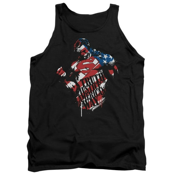 Superman The American Way Adult Tank Top Black