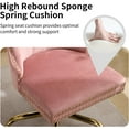 thumbnail image 4 of Upholstered Tufted Office Chair with Golden Metal Base, Adjustable Desk Chair Swivel Office Chair Armless Office Chair for Bedroom Livingroom Game Study Makeup Chair, 4 of 8