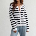 thumbnail image 1 of Suéter De Punto Con Cuello Redondo Suéteres con botones para mujer, cárdigan de ganchillo de manga larga, camisa elegante, ropa de abrigo Cgtredaw Blanco Xl para Mujer, 1 of 1