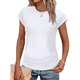 thumbnail image 3 of Camiseta de Corta con Cuello Redondo y Fruncido para Mujer, Color , Talla XL, 3 of 6