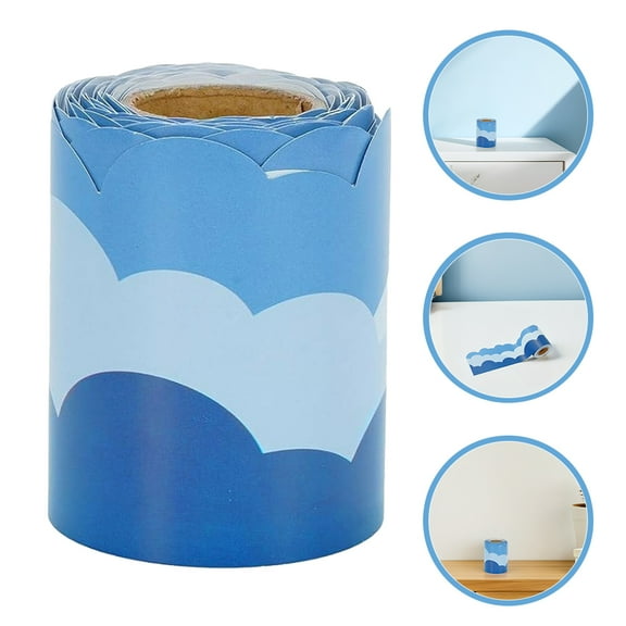 Masteelf 1 Roll Bulletin Board Borders Cloud Pattern Bulletin Border Stickers Trim Classroom Borders For Bulletin Board White Board Chalkboard Decor