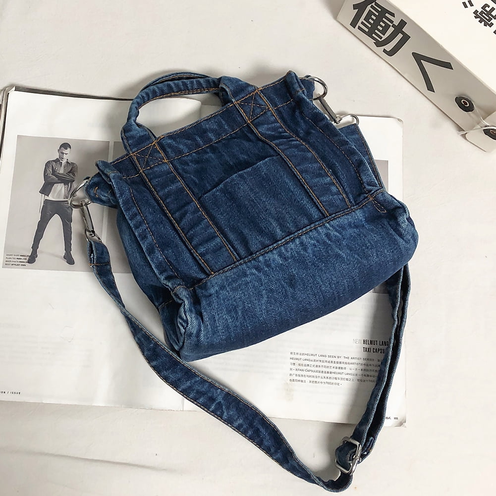 ZHUZHU Your Heart Denim Ladies Small Shoulder Bag Girls Canvas Fabric  Handbag Small Casual Detachable Strap (Color : Light Blue Denim)