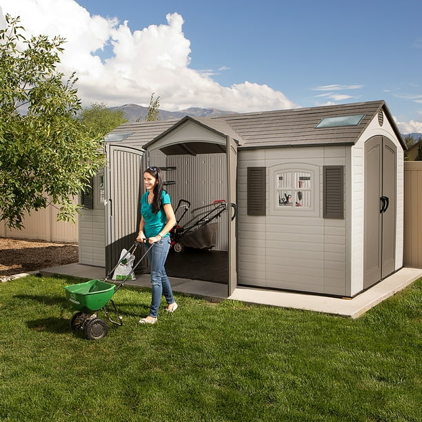 Lifetime Outdoor Utility Garden Polyethylene Storage Shed, 15x8 ft