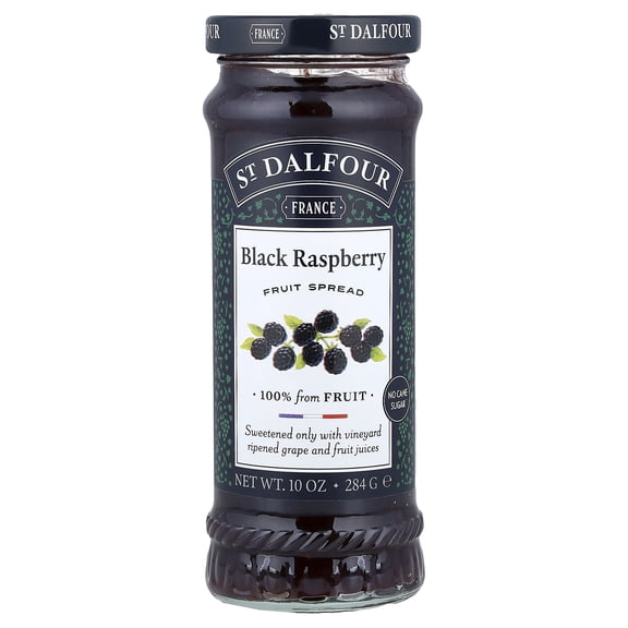 St Dalfour Fruit Spread Deluxe 100 Percent Fruit Black Raspberry, 10 Oz
