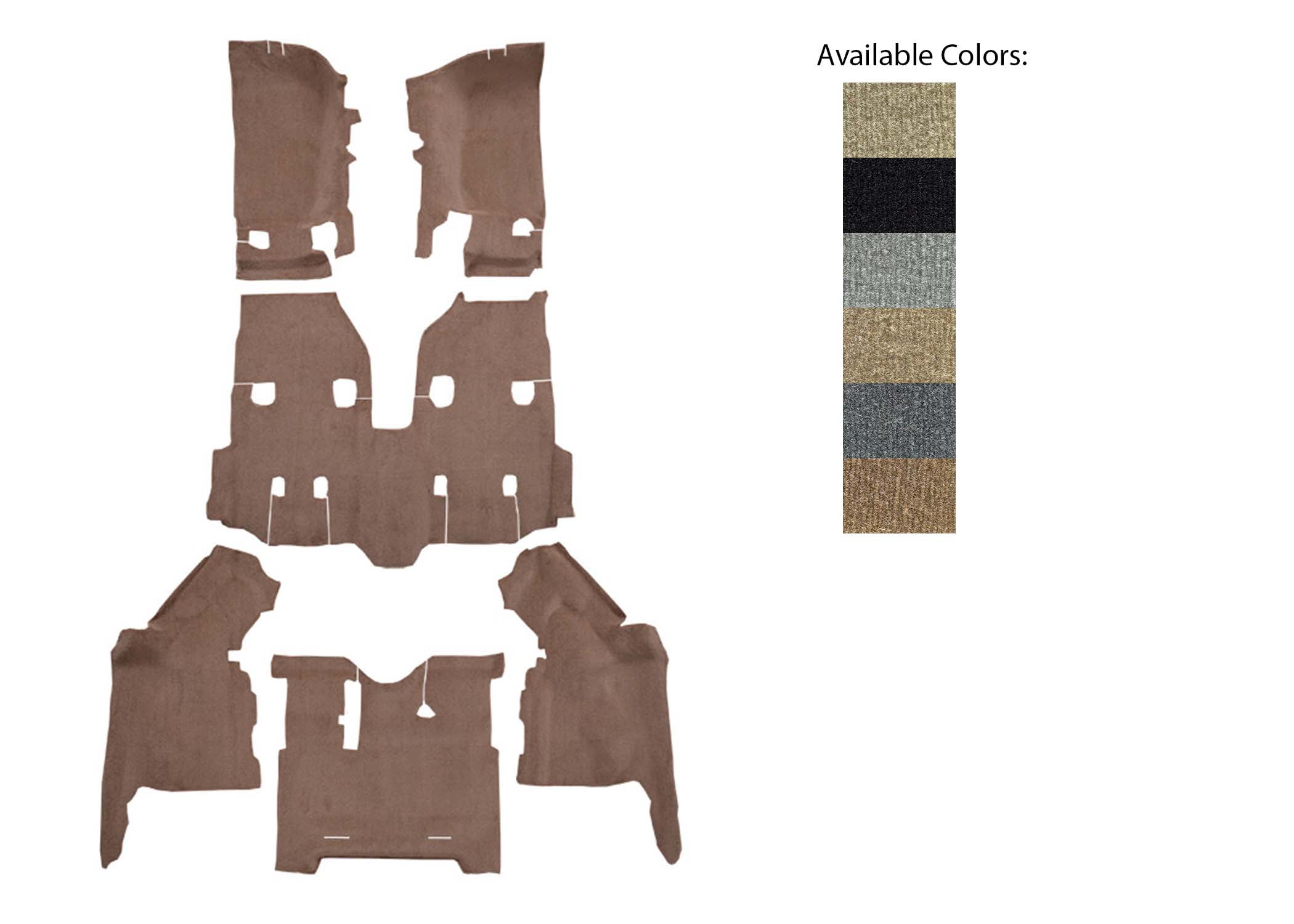 20112018 Jeep Wrangler Unlimited 4DR 801 Black Cutpile Carpet Kit