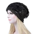 thumbnail image 2 of Women Lace Muslim Ruffle Cancer Chemo Hat Beanie Scarf Turban Head Wrap Cap Hat, 2 of 5