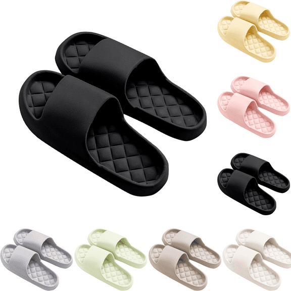 Xunlbb Lightweight Sandals for Women Men Comfort Non-Slip Pillow House Sandals Waterproof Shower Shoes Indoor Slides Bathroom Sandals Slip On Slide Sandals Easy to Clean 37-45