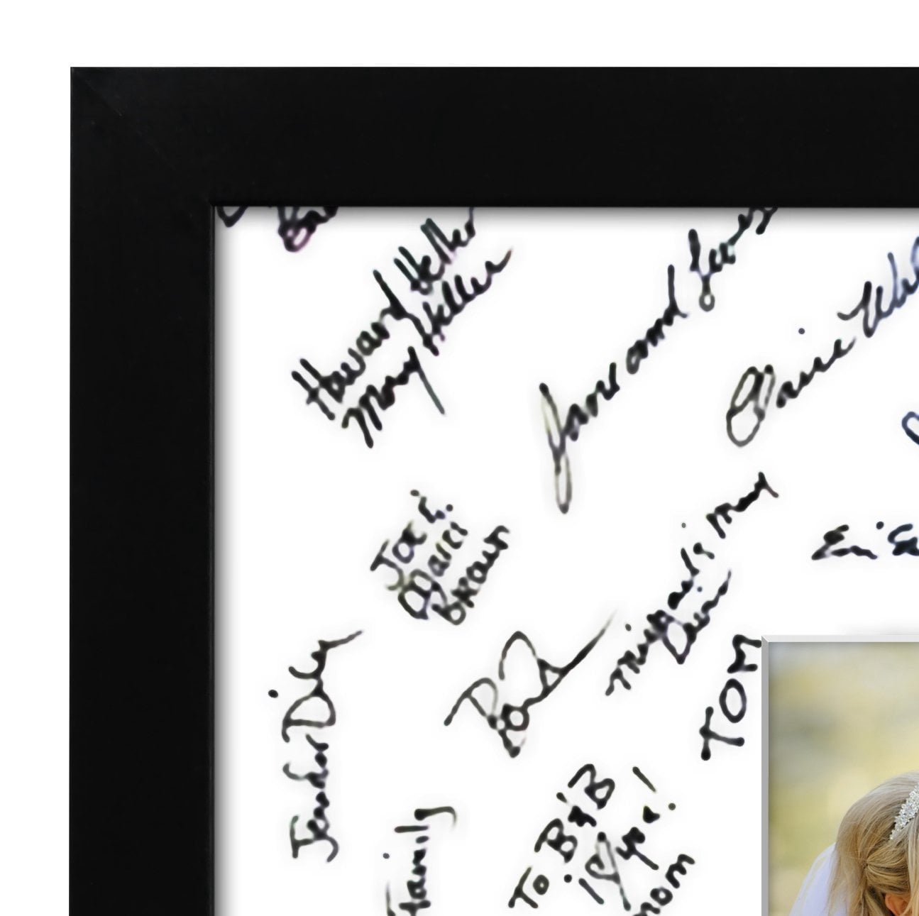 Americanflat 14x14 Wedding Frame with 5x7 mat Glass wedding dedicated providing quality - Black