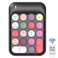 thumbnail image 2 of Wireless Numeric Keyboard 18 Keys Mini Round Keycap 2.4GHz Keypad with Receiver Desk Key Board Supplies for PC Computer Colorful Black, 2 of 7