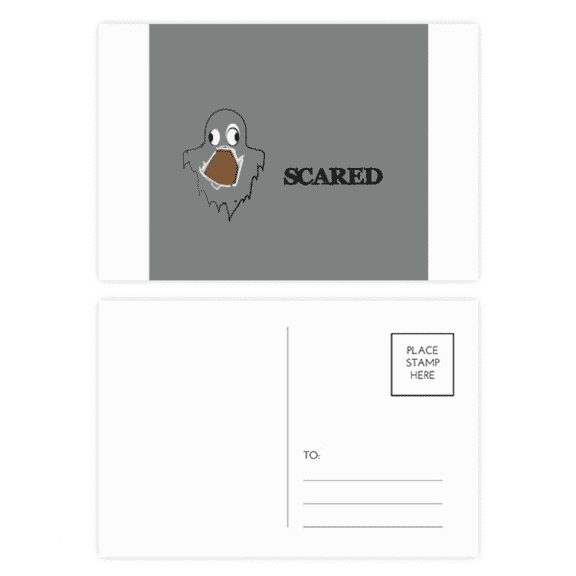gray scary scared emotion postcard set birthday mailing thanks greeting card