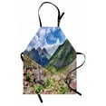 thumbnail image 1 of Landscape Apron Mountains Wild Rhubarb Natural View Eastern Siberia Scenic Scenery Cloudy Sky, Unisex Kitchen Bib Apron with Adjustable Neck for Cooking Baking Gardening, Multicolor, by Ambesonne, 1 of 3