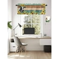 thumbnail image 3 of Kitchen Valances for Window, Farm Cow Sunflower Light Filtering Rod Pocket Valance Curtain, Teal Brown Wood Board &nbsp;Short Curtains Window Topper for Bedroom Bathroom Living Room 42x12in, 3 of 9