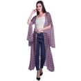 thumbnail image 2 of Moomaya Cardigan Long en Viscose Imprimé Manches Fendues pour Femmes, 2 of 4