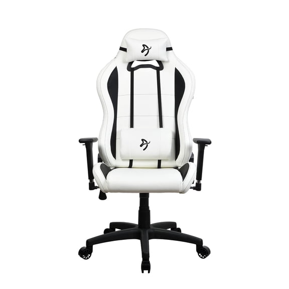 Arozzi Torretta Soft PU Leather Material Gaming Chair, Durable Ergonomic Office Chair with Adjustable Height, 3D Armrest & 2 Supportive Pillows (White)